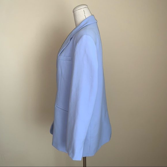 NWT Zara Oversize Straight Cut Blue Blazer Pockets Medium - Picture 15 of 16
